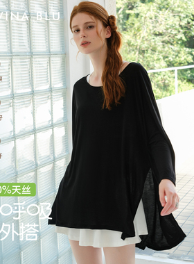 DIVINA BLU巴黎系列原宿外搭宽松休闲瑜伽服罩衫女士跑步运动上衣