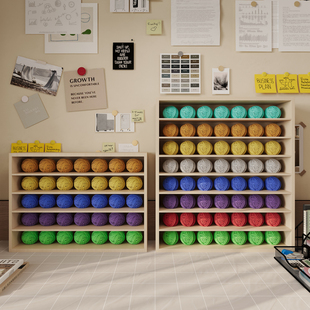 8号蕾丝棉线置物柜手工编织毛线团收纳柜储物盒桌面展示架陈列架