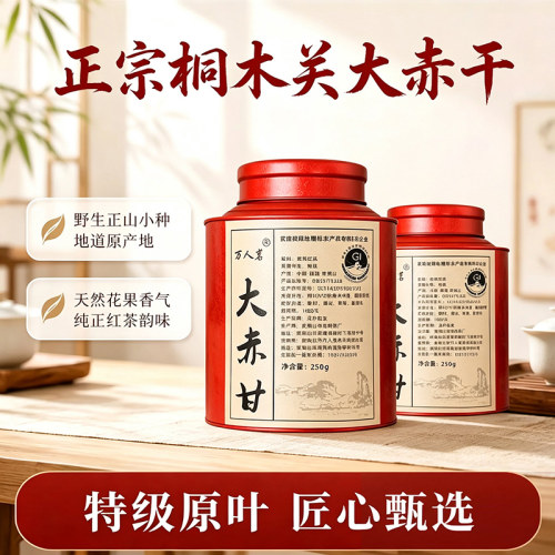 万人茗大赤甘正山小种红茶500g