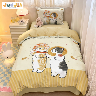 鲨鱼猫柔软亲肤床品四件套