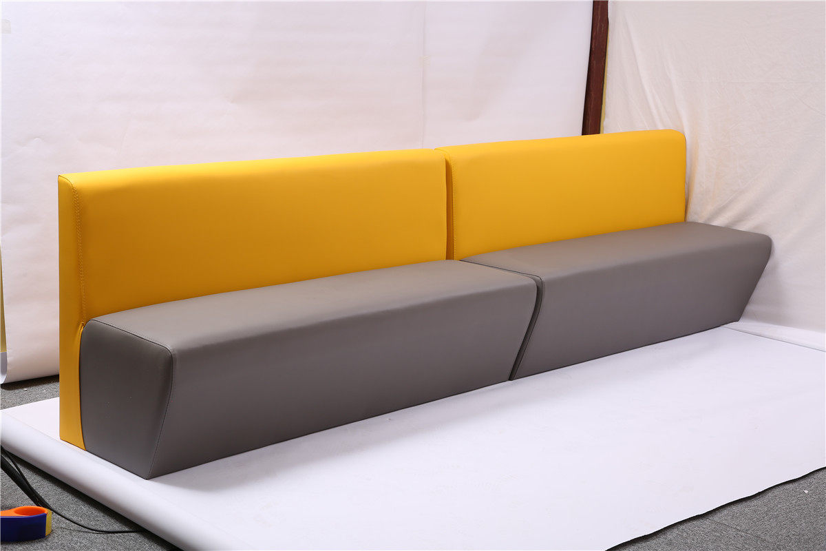 培训机构接待休息区沙发幼儿园儿童家长等候靠墙窄卡座长条凳定制