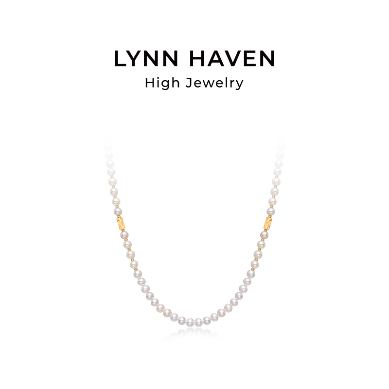 LynnHaven麟玟 EARTH臻美经典 18K金极光淡水珍珠项链长珠串