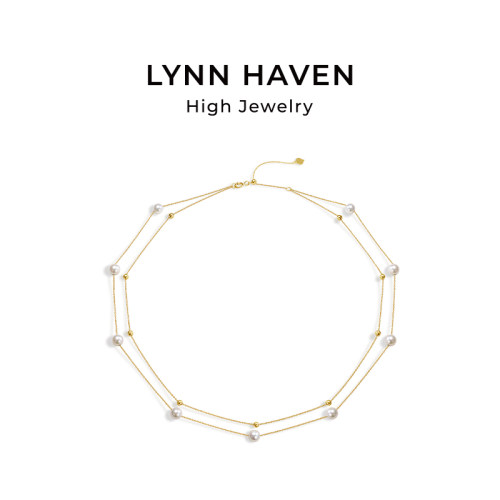 LynnHaven麟玟EARTH臻美经典Akoya海水珍珠项链18K金双层链礼物