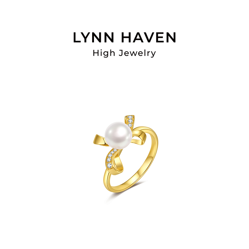 LynnHaven麟玟akoya蝴蝶结戒指