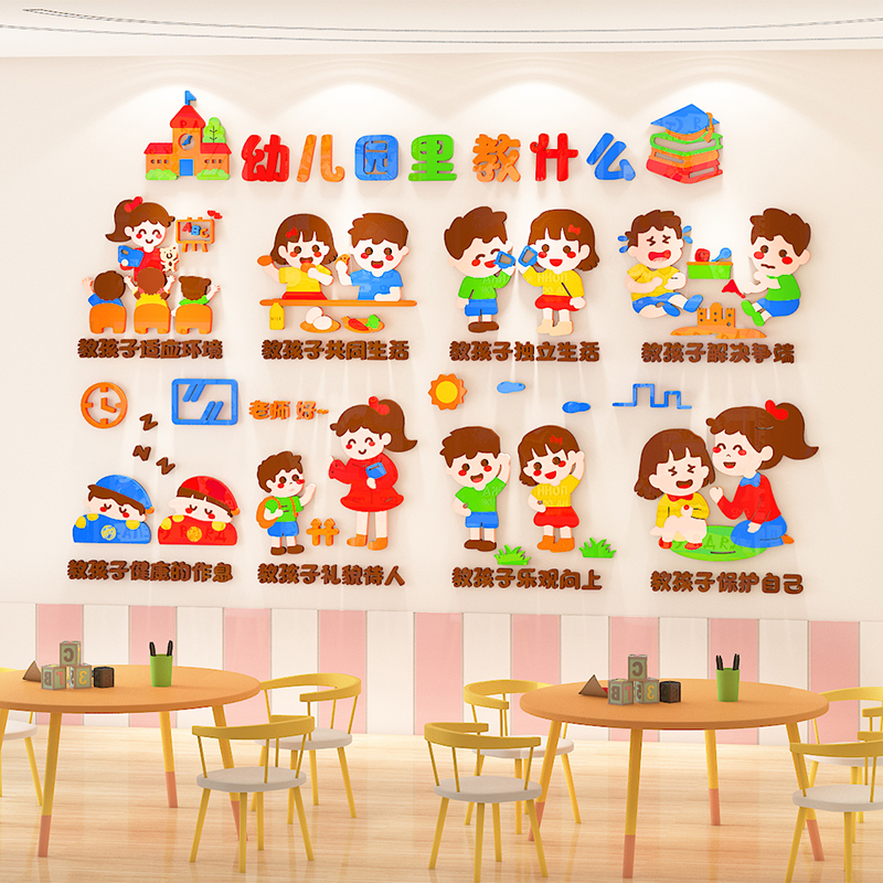 幼儿园环创主题墙成品大班教室墙面装饰好习惯养成墙贴大厅文化墙