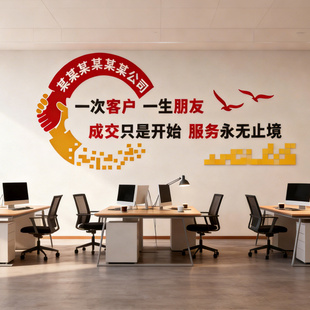 办公室文化墙贴员工风采背景墙面装饰公司团队照片企业文化立体3d