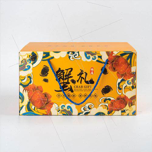 大闸蟹包装礼盒纸盒螃蟹礼品带泡沫箱纸箱阳澄湖礼品盒红蓝色