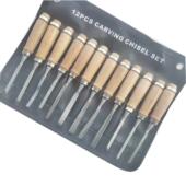 木工工具雕刻刀12件套榉木根雕刻凿雕刻凿套装 扁铲钢凿刀木工凿