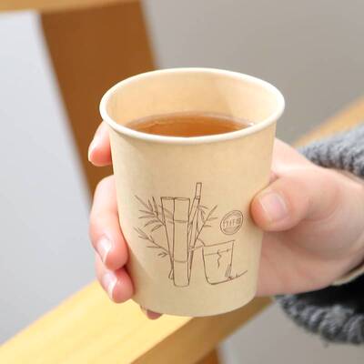 竹纤维纸杯一次性隔热加厚纸防烫双层纸杯咖啡杯家用茶杯热饮杯