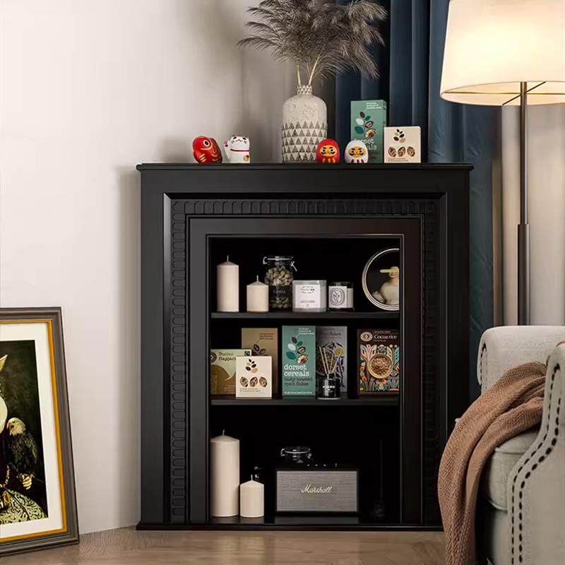 法式奶油风实木欧式壁炉柜装饰柜美式客厅边柜入户壁炉玄关定制