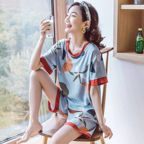 韩版棉绸短袖甜美夏季棉绸绵绸女