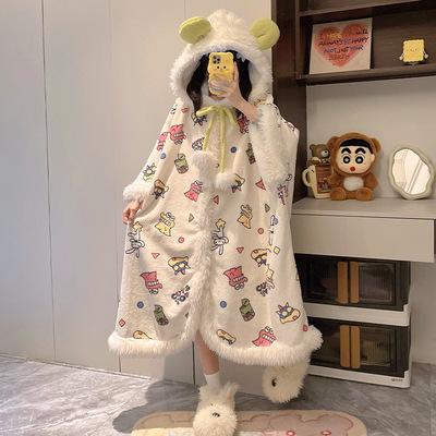 蜡笔小新2025新款斗篷披风睡衣