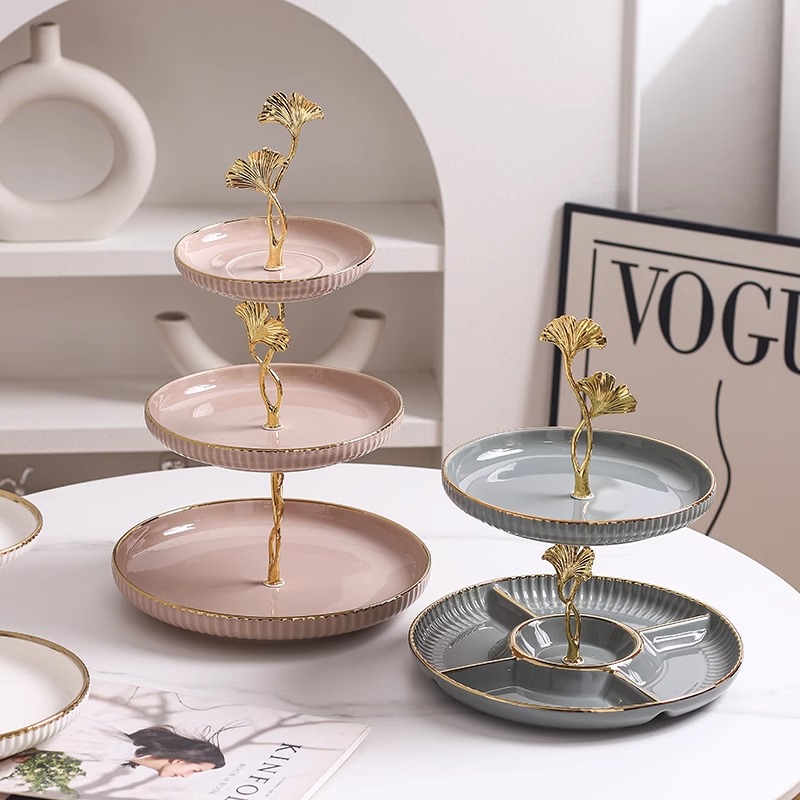 水果盘精致陶瓷分格盘