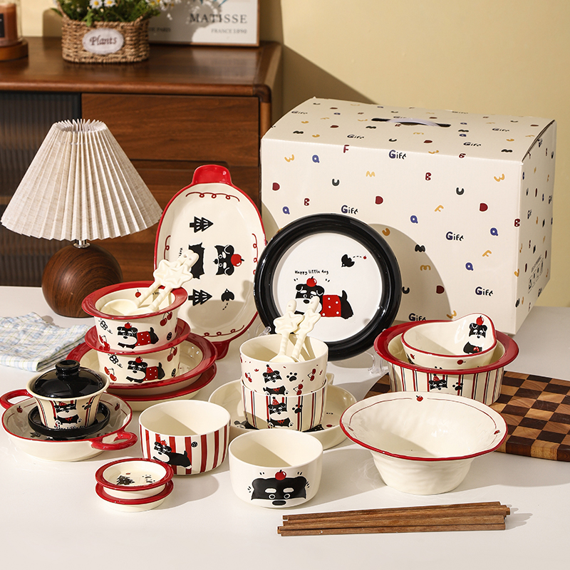 雪纳瑞高颜值陶瓷餐具