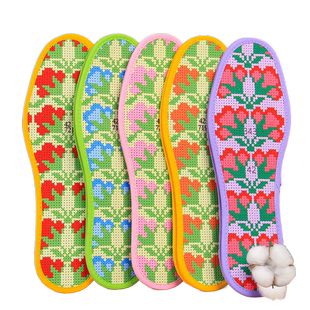 高端手工十字绣鞋垫2026年新款花边自己绣半成品七层棉布中格全棉