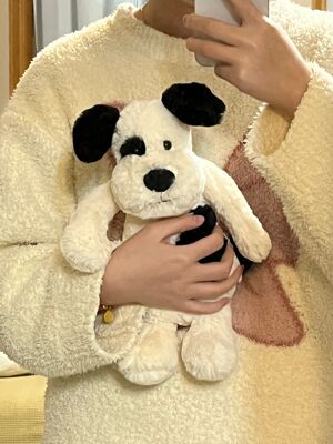 jellycat黑白斑点狗毛绒安抚抱枕