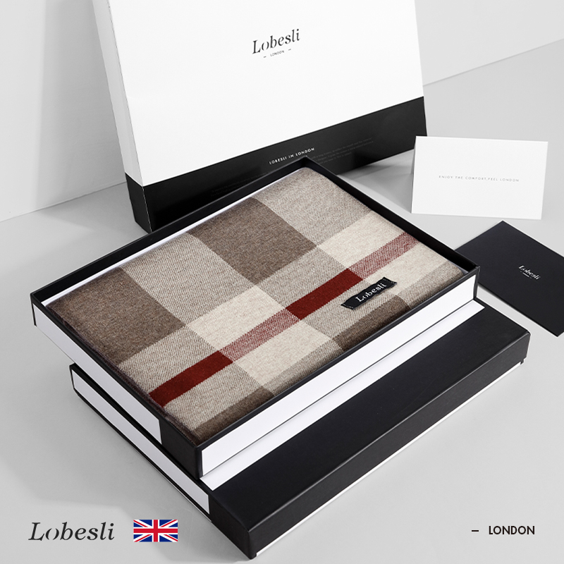 英国lobesli男士围巾冬季羊毛加厚保暖百搭高档围脖送男朋友礼物