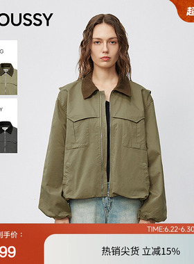 moussy 春季潮酷风撞色翻领时尚夹克外套女028IAC30-1074