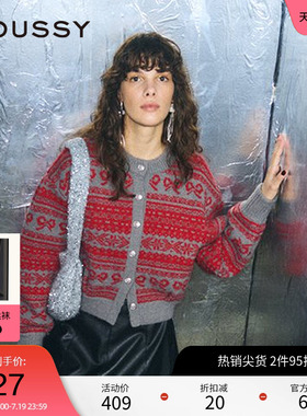 moussy 春季费尔岛vintage港风针织开衫女010HAL70-5181
