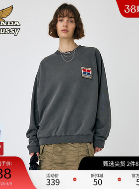 moussy x HONDA冬季美式LOGO贴布圆领卫衣010HAL01-7361