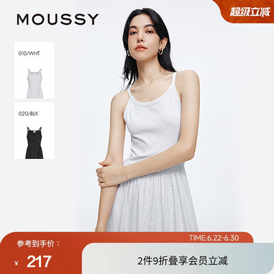 moussy 夏季休闲慵懒风长款针织背心连衣裙028ISZ83-1231