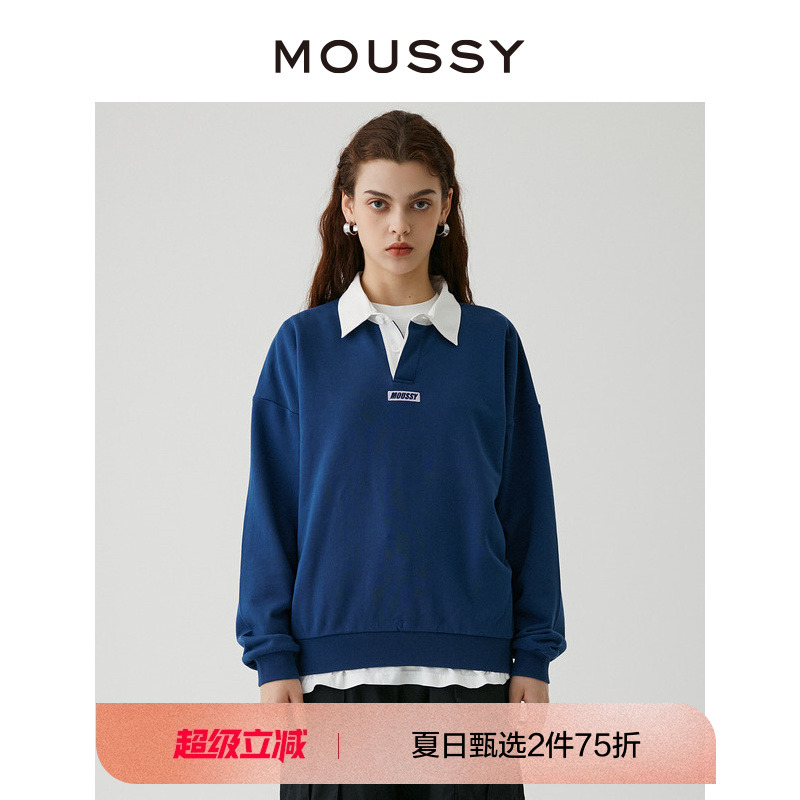moussyOVERSIZELOGO刺绣卫衣