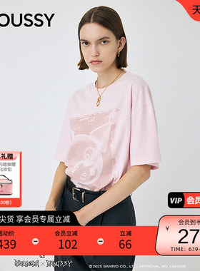 moussy&酷洛米合作款 春季做旧印花短袖T恤010IAF01-5401