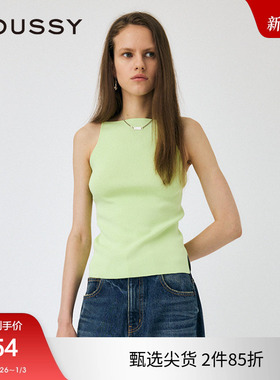 moussy 2024秋季新品简约风基础通勤露肩针织背心女010HAS70-3971