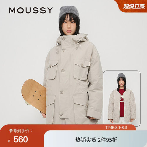 moussy 春季工装风中性猎装夹克外套棉服女028HAA30-2141