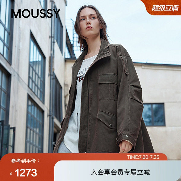 moussy 春季复古工装风多口袋宽松夹克外套028IAZ30-1025