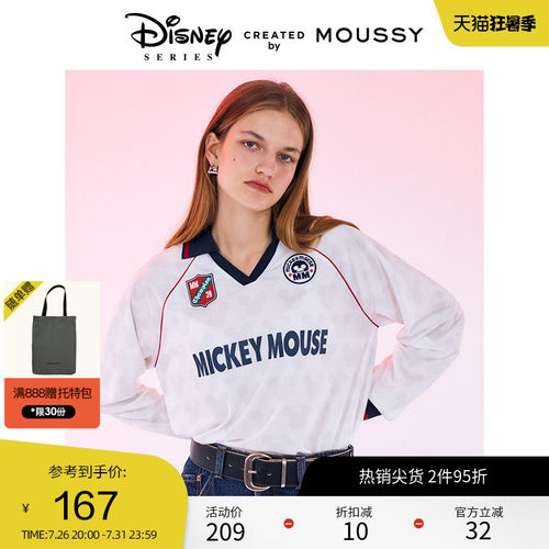 moussy 春季迪士尼联名Blokecore米奇T恤女010HAL90-0901