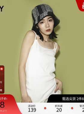 SLY 春夏新品双肩带泳衣式甜辣风修身吊带上衣030GSZ80-4080