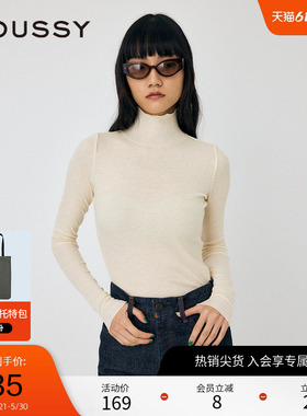 moussy 春季简约基础款多色高领修身针织衫010HAS80-9341