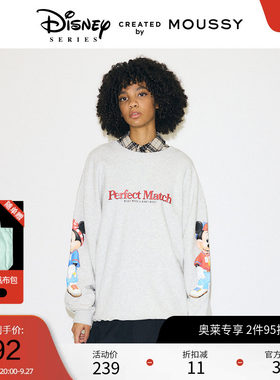 moussy 春季迪士尼联名米奇米妮印花卫衣女010HAY90-0661