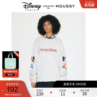 moussy 春季迪士尼联名米奇米妮印花卫衣女010HAY90-0661