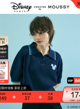 MOUSSY 夏季迪士尼联名刺绣POLO针织上衣女010HSL70-0100
