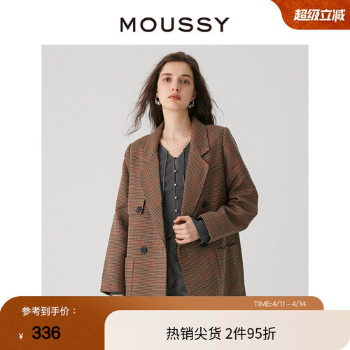 moussy复古英伦学院风西装外套