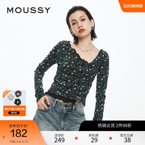 MOUSSY法式优雅淑女风针织开衫