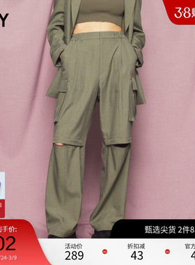 SLY 冬季松垮立体口袋拉链辣妹工装裤女030GSZ31-0690