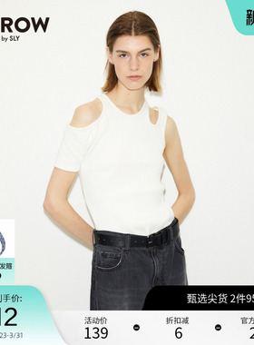 【THROW系列】SLY 春夏不规则露肩短袖T恤030GS080-2480