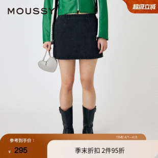 MOUSSY 经典 丹宁风音乐节牛仔半身裙女010HSS11 0090 春季