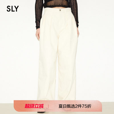 slyOL风日系简约阔腿牛仔裤