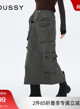 MOUSSY明星同款 2025春季新品迷彩直筒裙工装半身裙010ISH31-1891