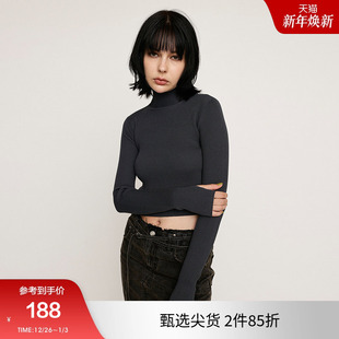 高领修身 新品 简约短款 针织衫 3641 SLY 小上衣女030HAR70 冬季