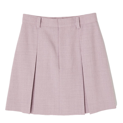 sly高腰褶裥甜美短款百褶裙