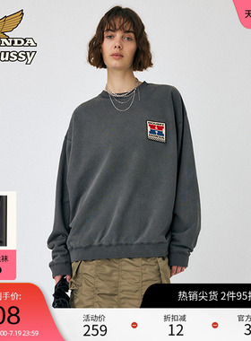 moussy x HONDA春季美式LOGO贴布圆领卫衣010HAL01-7361