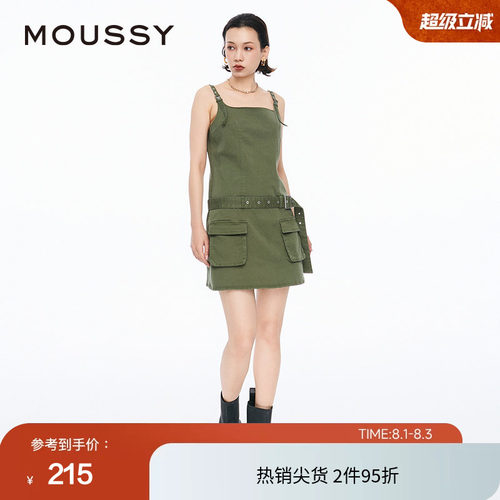 MOUSSY欧美风Y2K工装背心连衣裙