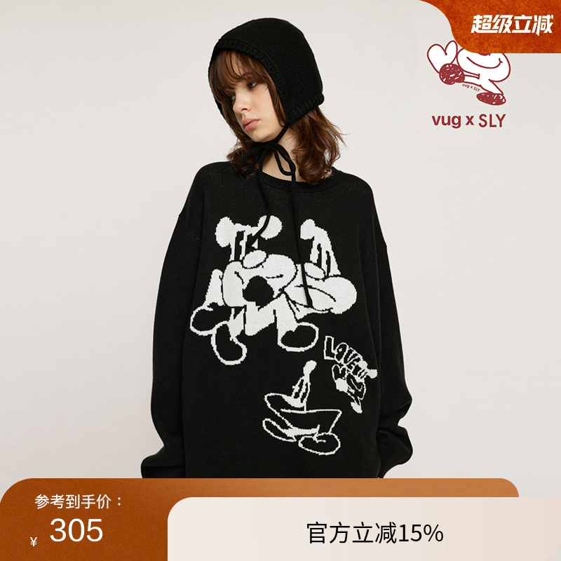 SLY x vug联名 冬季新品趣味vug图案针织衫毛衣030HAR01-5561