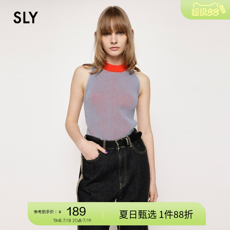 sly圆领吊带露背修身高级感背心