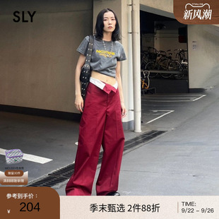 030GAR31 SLY 0810 風直筒休閑褲 不對稱腰部折疊美式 冬季 新品